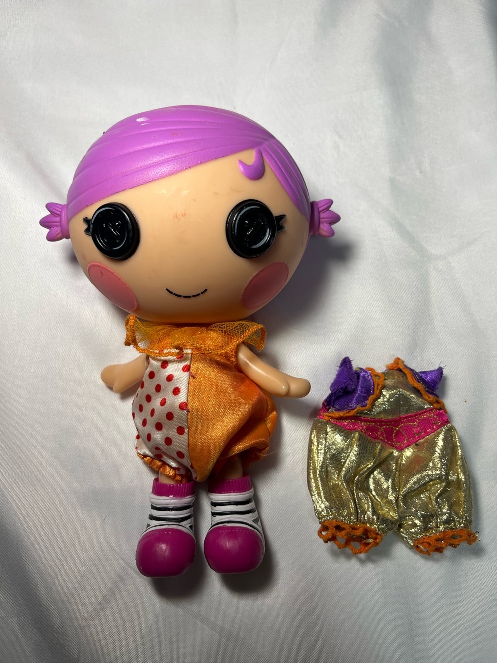 Lalaloopsy Littles Lil’ Squirts Top Clown Girl 7” Doll 2011 2 Outfits Shoes